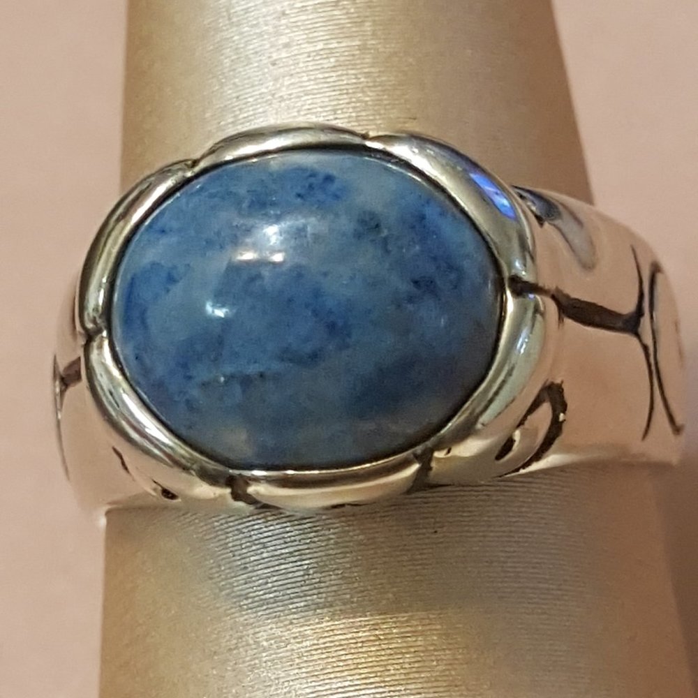 Joseph Esposito SS Scroll Denim Lapis Ring 7.25